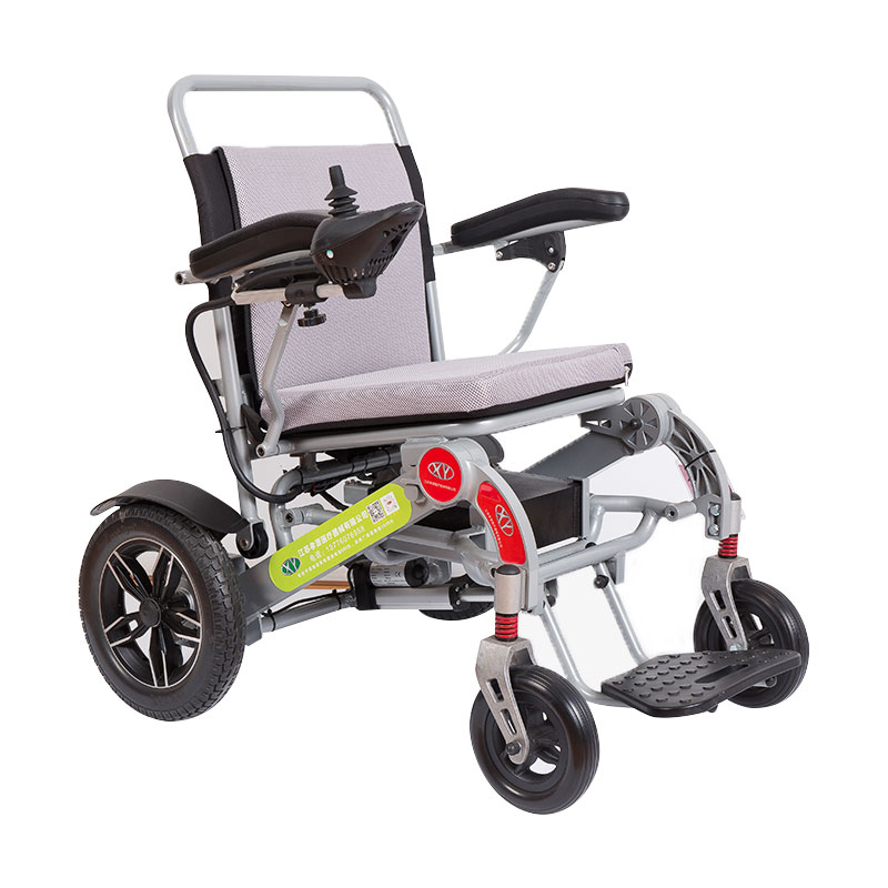 Electric folding aluminum alloy electric wide arm power wheelchair