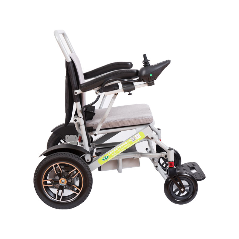 Manual folding aluminum alloy narrow arm small electric wheelchair