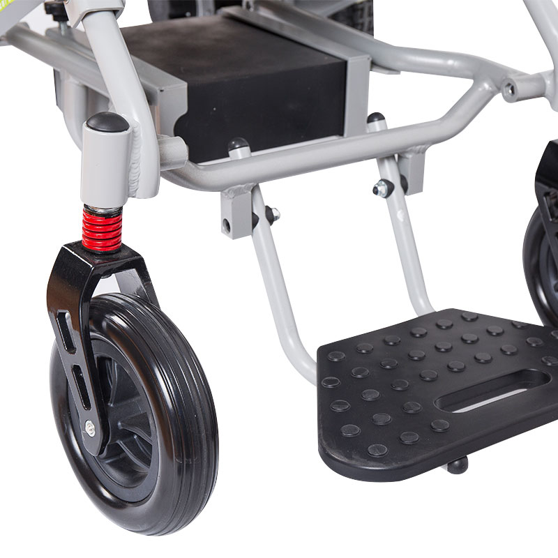 Manual folding aluminum alloy narrow arm small electric wheelchair