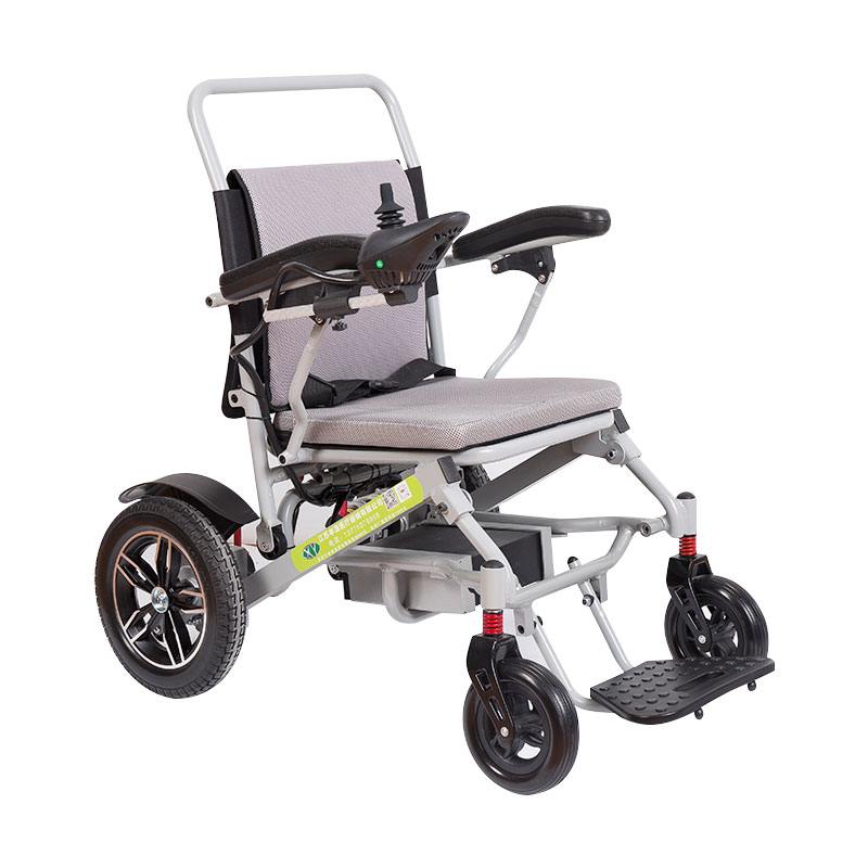 Manual folding aluminum alloy narrow arm small electric wheelchair