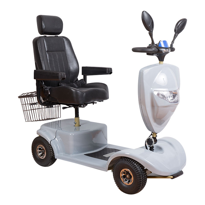 4 wheels Shock-absorbing non-detachable single-seat battery operated large elderly mobility scooter